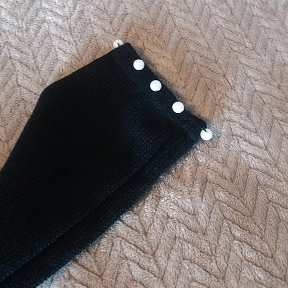 Women's Backless Mini Dress With Beaded Trim/Faux Pearls - Black - Size Small - Picture 13 of 16